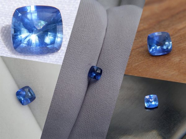 Vivid Blue Premium Sapphire - Cushion - 0.74 ct - COR authenticated