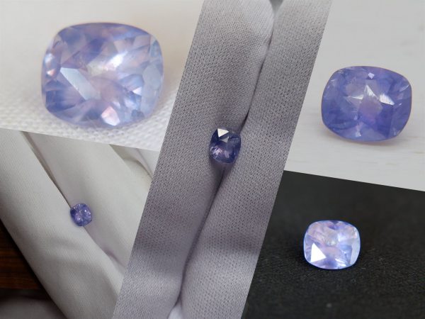 Pastel Smoky Blue/Violet Colorchange Sapphire - Rectangular - 1.36 ct - COR authenticated