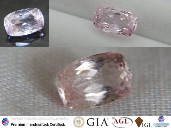 Rose Pink Beryl - Rectangular - 2.35 ct - COR authenticated