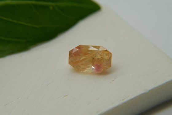 Neon Pastel Red-Orange Sapphire - Octagon - 3.75 ct